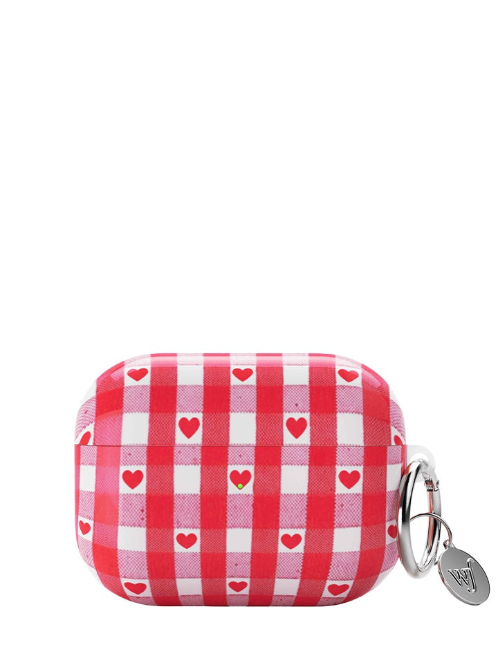 Red Gingham Hearts AirPods
