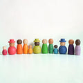 12 Pcs STAINED Wooden “Together” Peg Dolls Set
