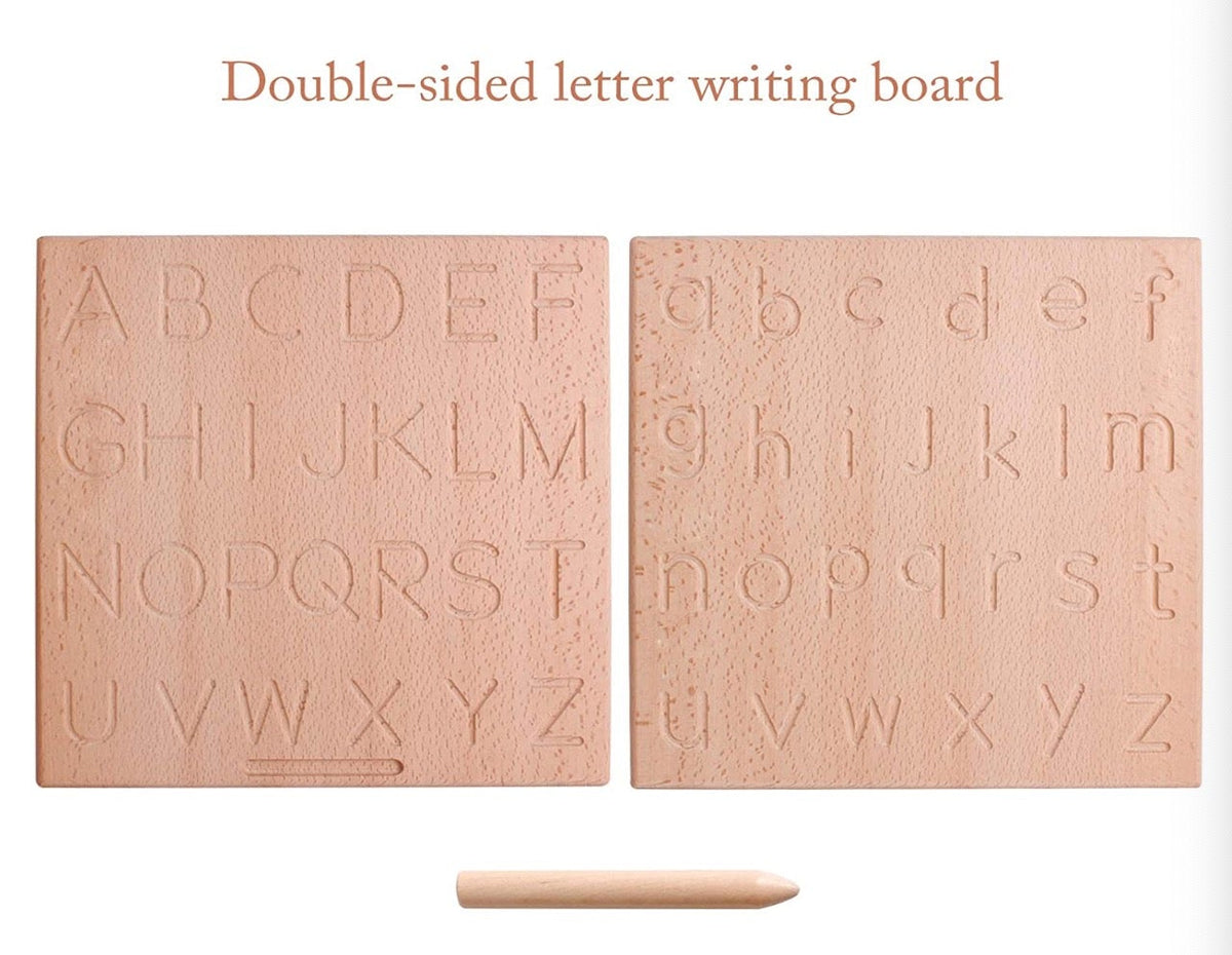 Reversible Alphabet Wooden Tracing Board – ABC Upper & Lowercase Learning Aid