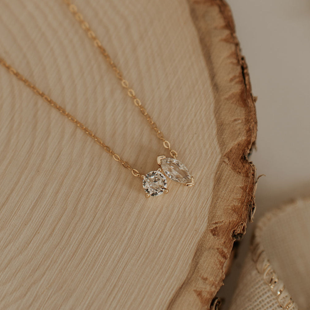 Sloane Two Stone Diamond Necklace