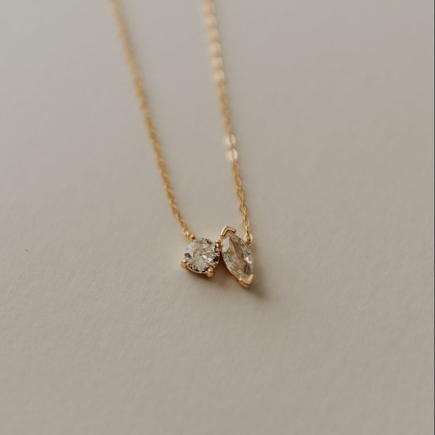 Sloane Two Stone Diamond Necklace