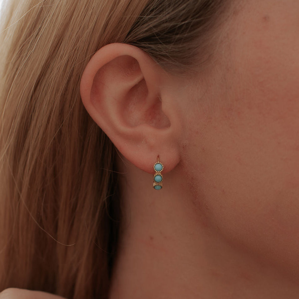 Lainey Turquoise Hoops