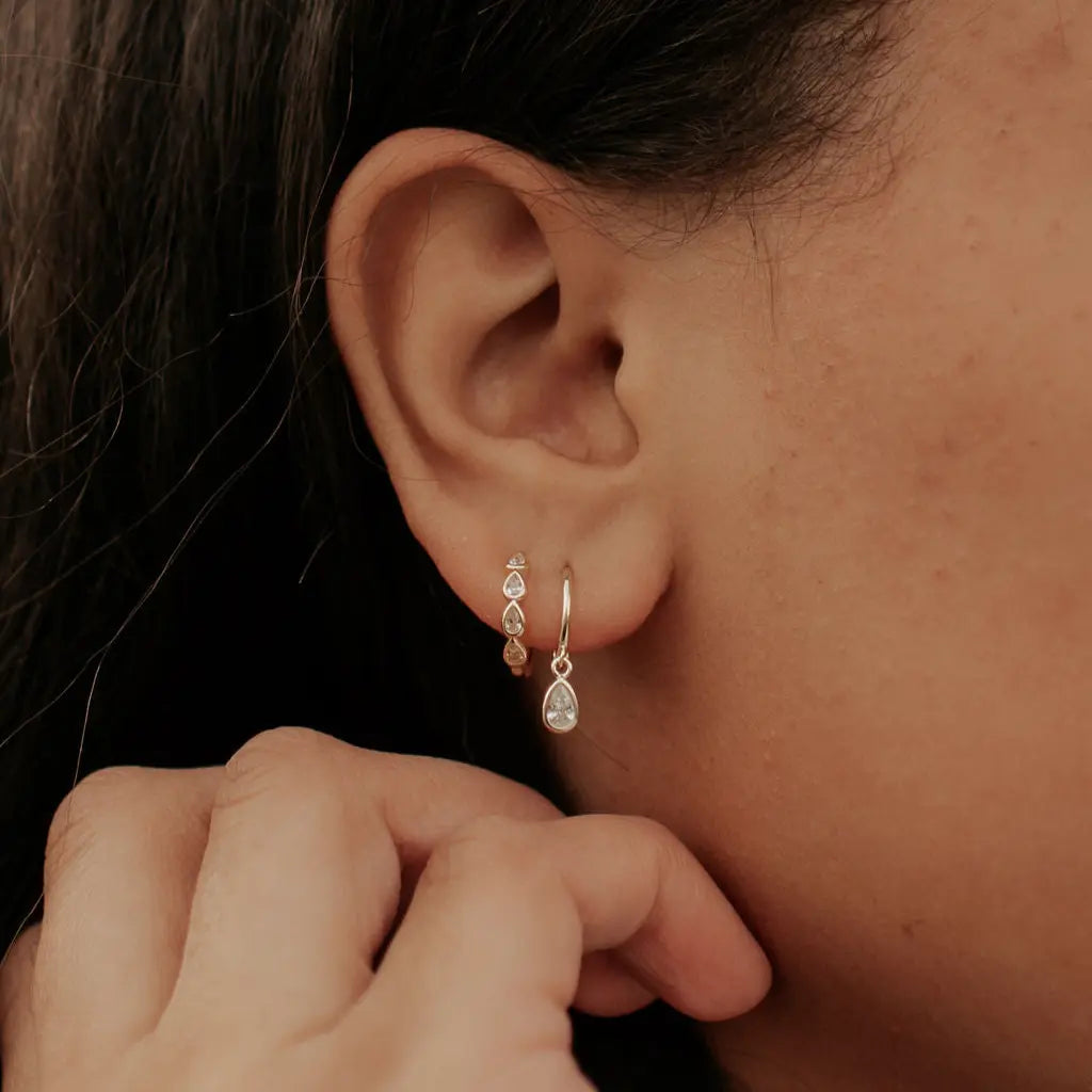 April Raindrop Dangle Hoops