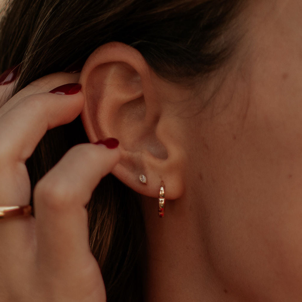 Zoe Marquise Diamond Flat Back Studs