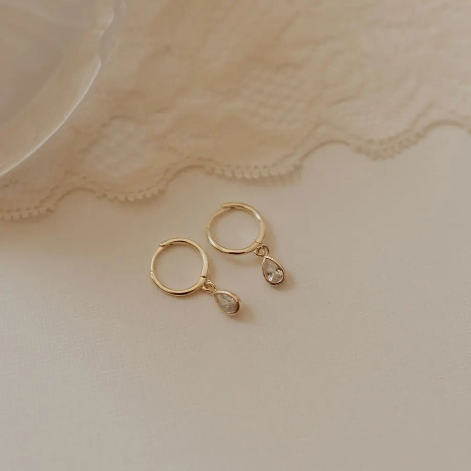 April Raindrop Dangle Hoops