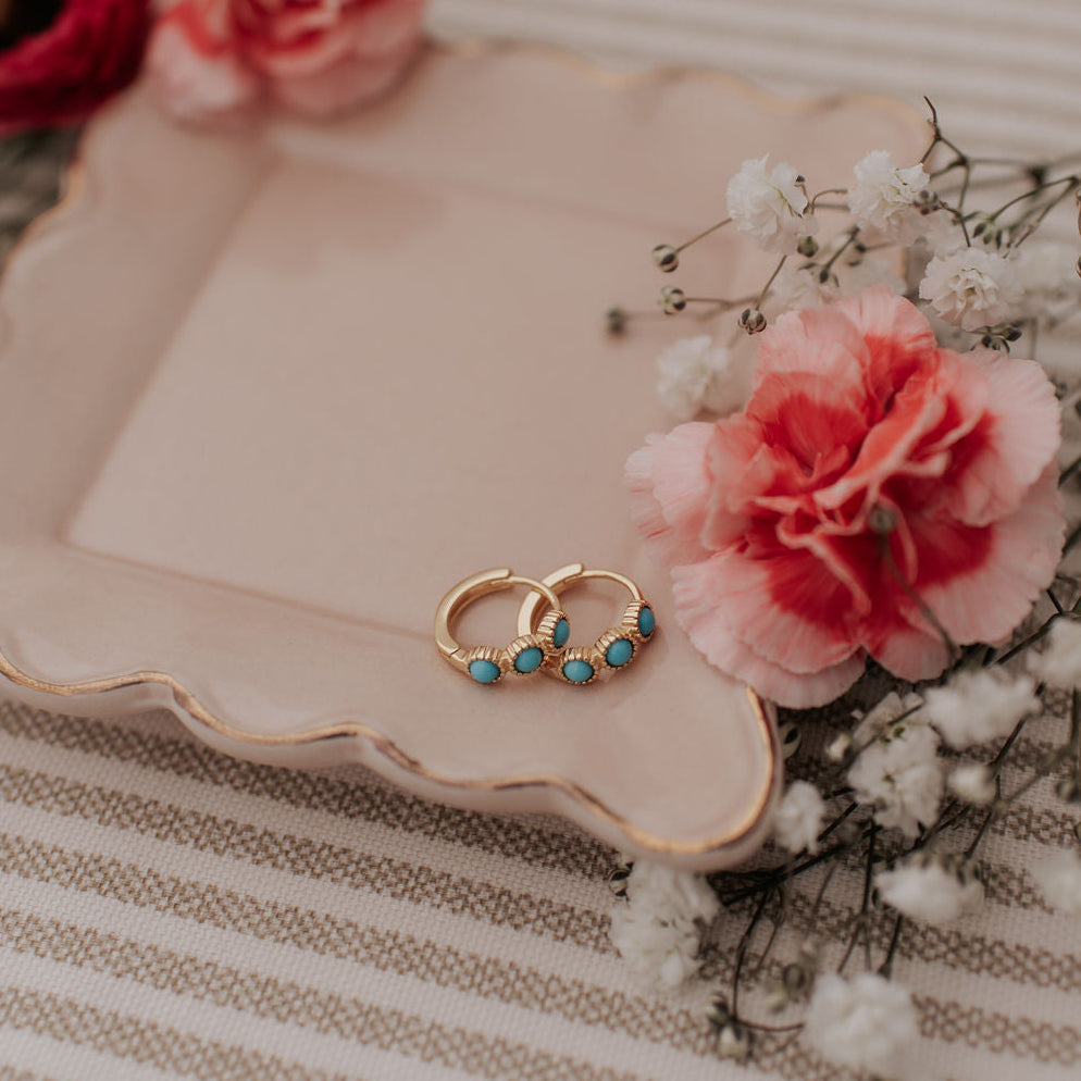 Lainey Turquoise Hoops