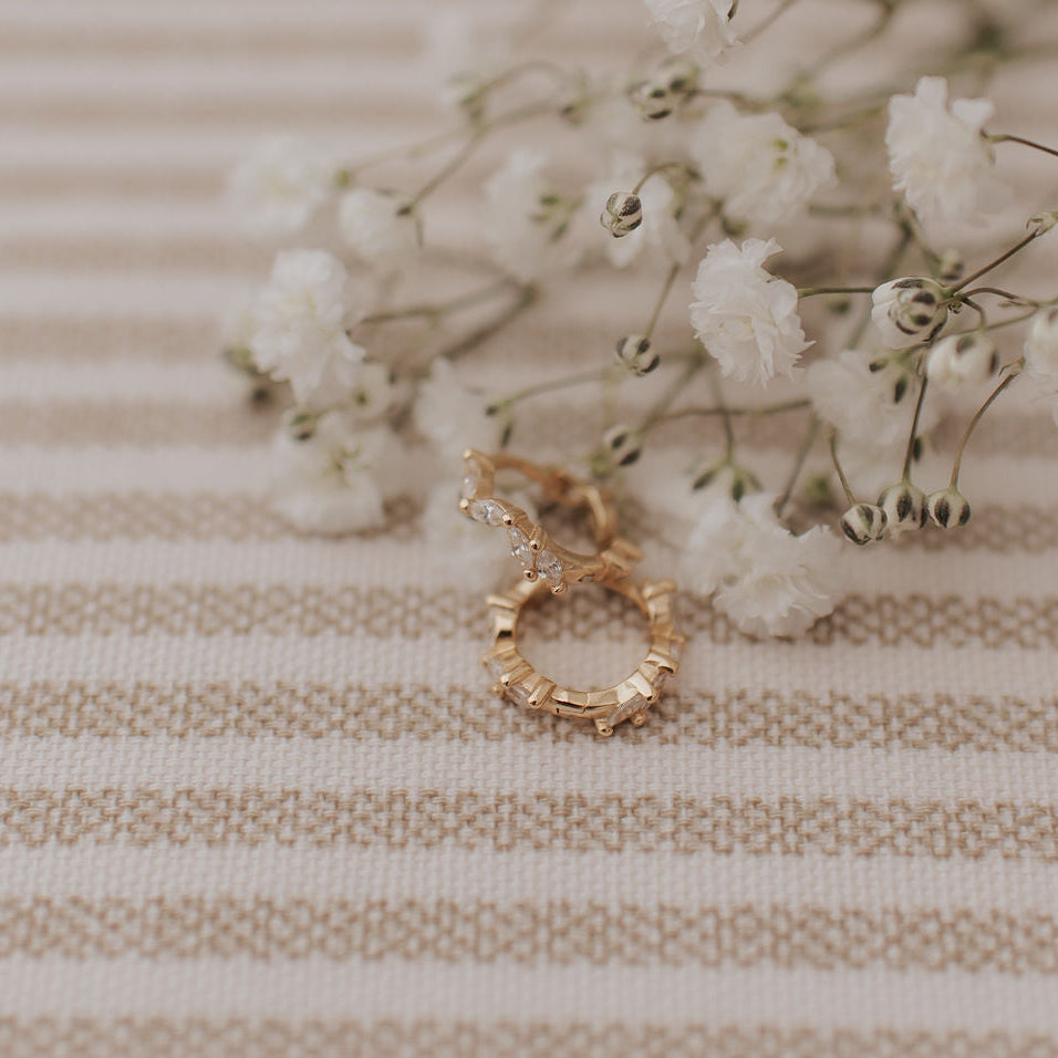 Iris Diamond Hoops