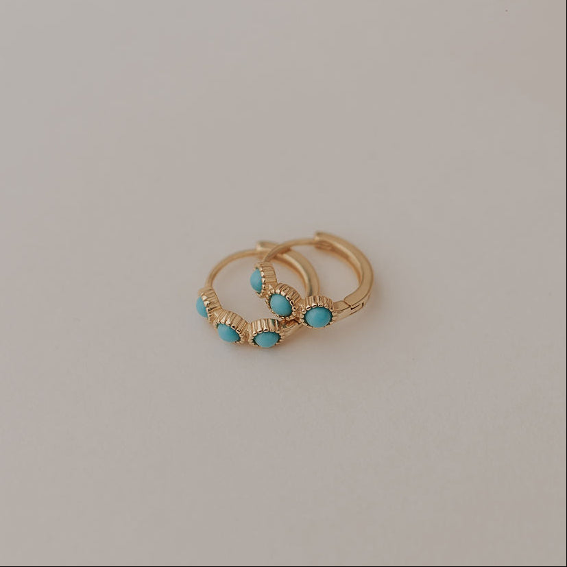 Lainey Turquoise Hoops