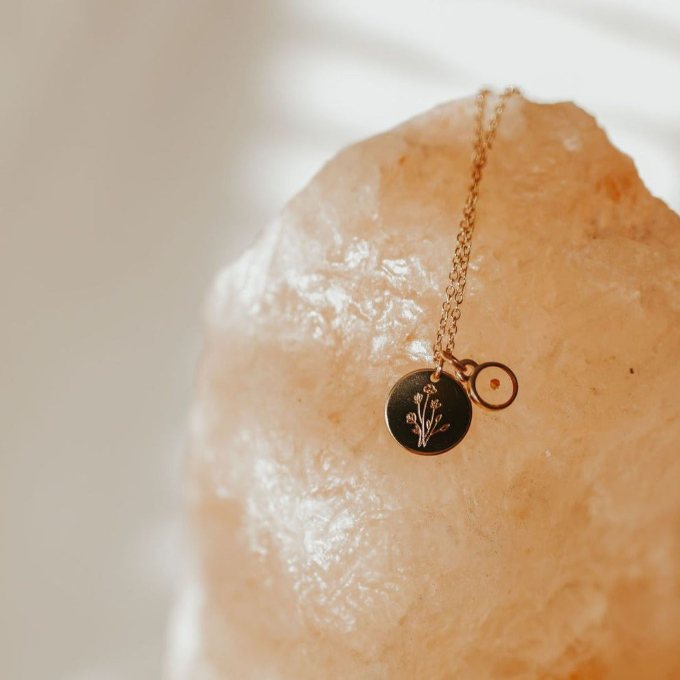 Wildflower Necklace with Mustard Seed