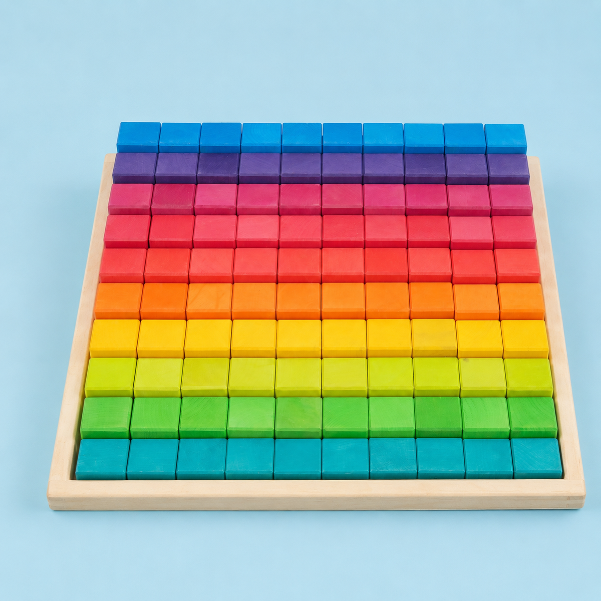 100 Pcs STAINED Large Stepped Counting Wooden Stacking Blocks
