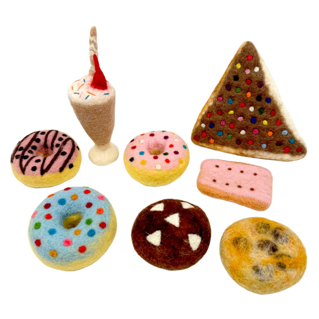 **Pre-order (Ships in 2-3 Weeks)**Handmade in Nepal 100% Wool Felt Foods Play Set for Pretend Cooking and Farmer's Market Play