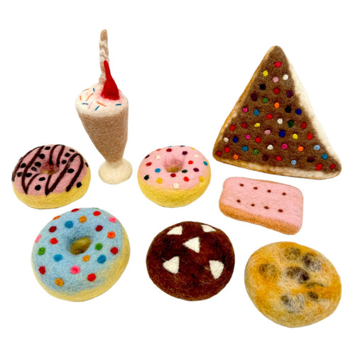 **Pre-order (Ships in 2-3 Weeks)**Handmade in Nepal 100% Wool Felt Foods Play Set for Pretend Cooking and Farmer's Market Play