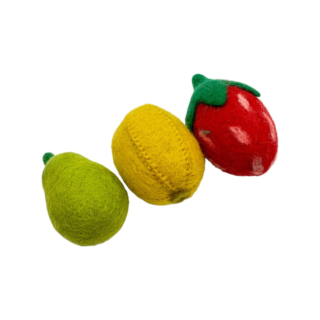 **Pre-order (Ships in 2-3 Weeks)**Handmade in Nepal 100% Wool Felt Foods Play Set for Pretend Cooking and Farmer's Market Play