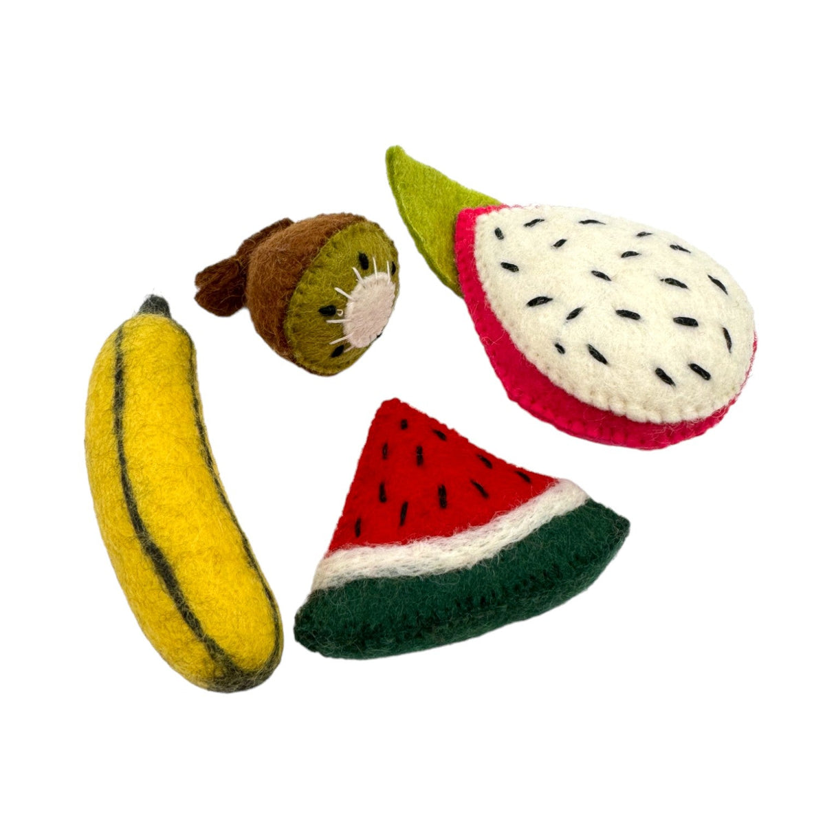 **Pre-order (Ships in 2-3 Weeks)**Handmade in Nepal 100% Wool Felt Foods Play Set for Pretend Cooking and Farmer's Market Play