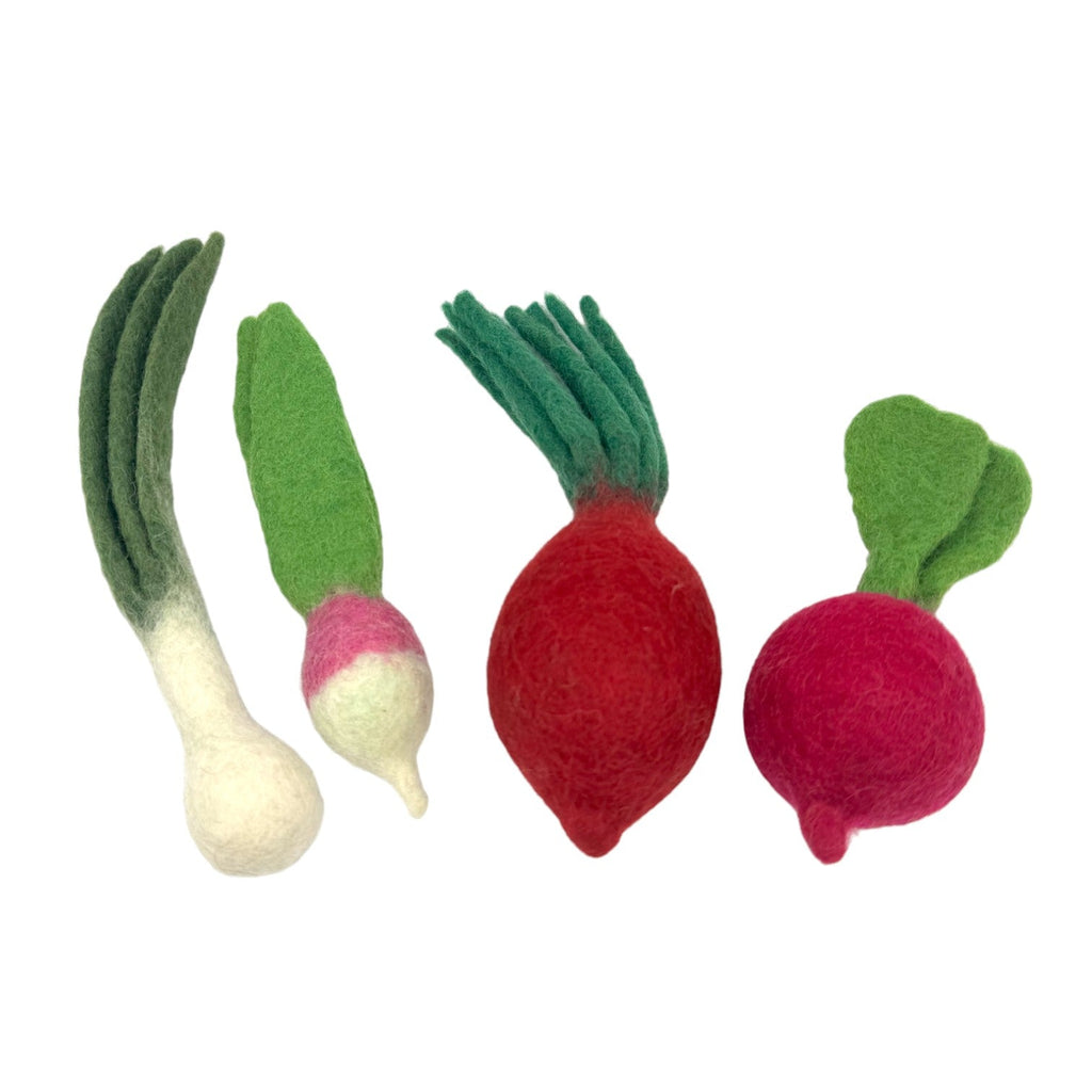 **Pre-order (Ships in 2-3 Weeks)**Handmade in Nepal 100% Wool Felt Foods Play Set for Pretend Cooking and Farmer's Market Play