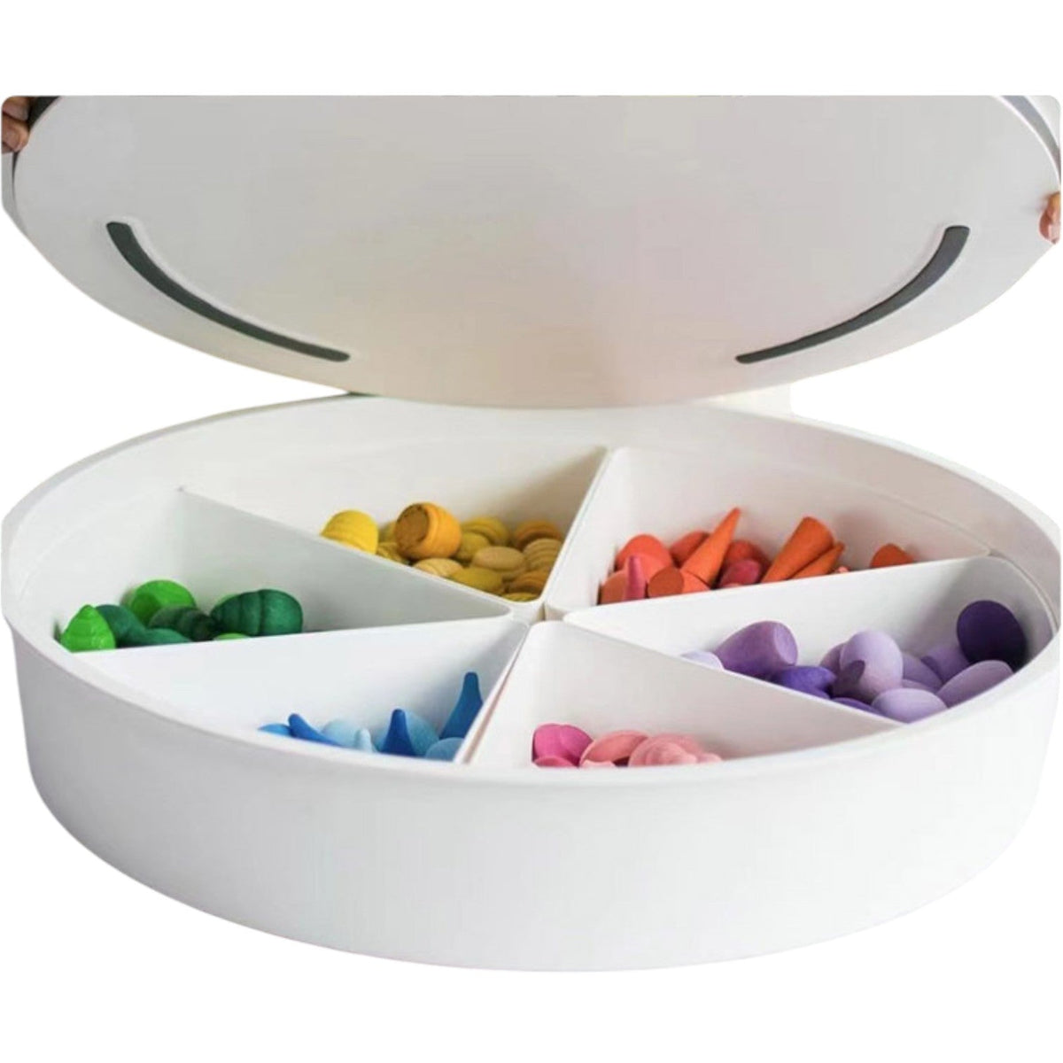 Sensory Play Tray with Removable Compartments and Lid