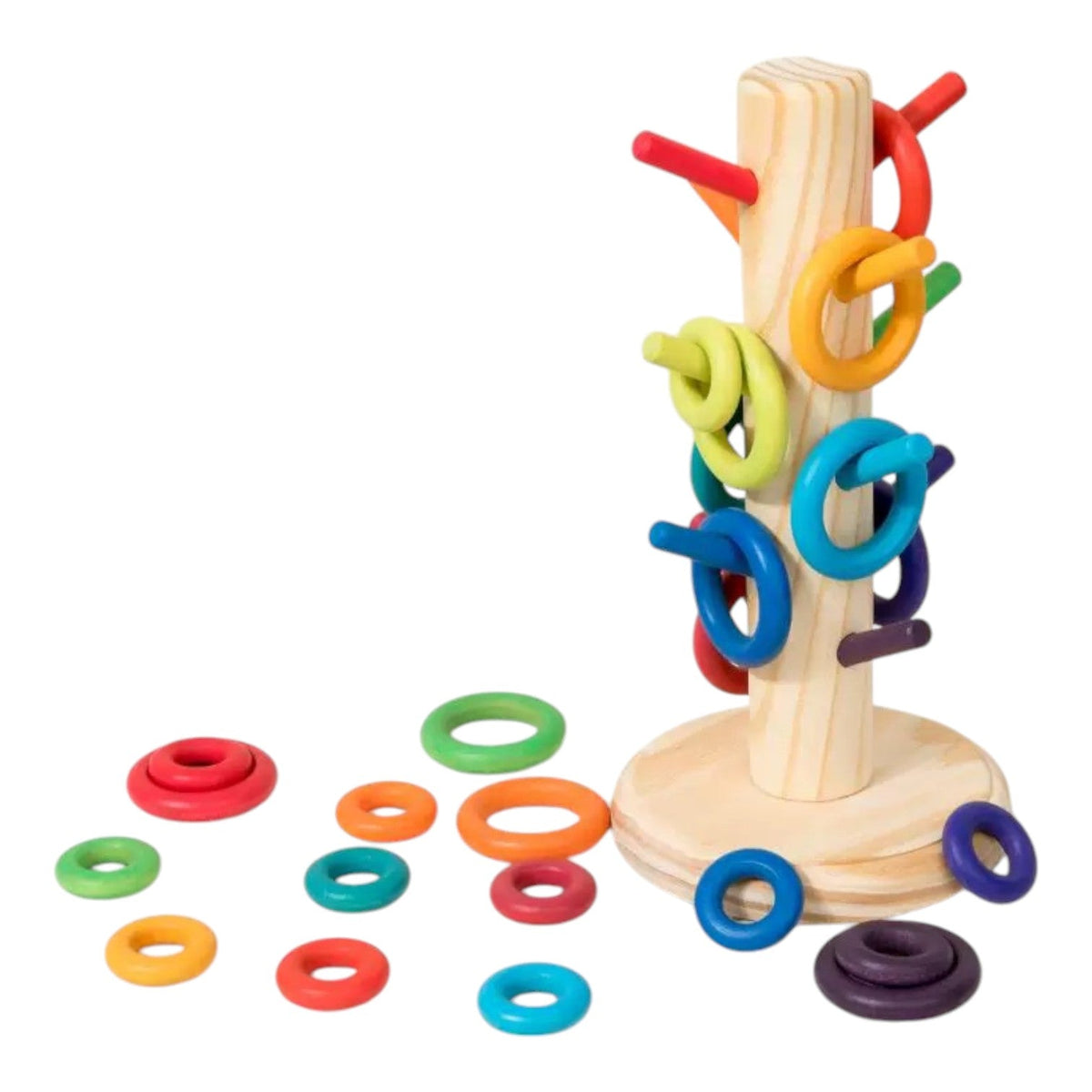 12-Dowel Sorting Tree with 24 Building Rings Set