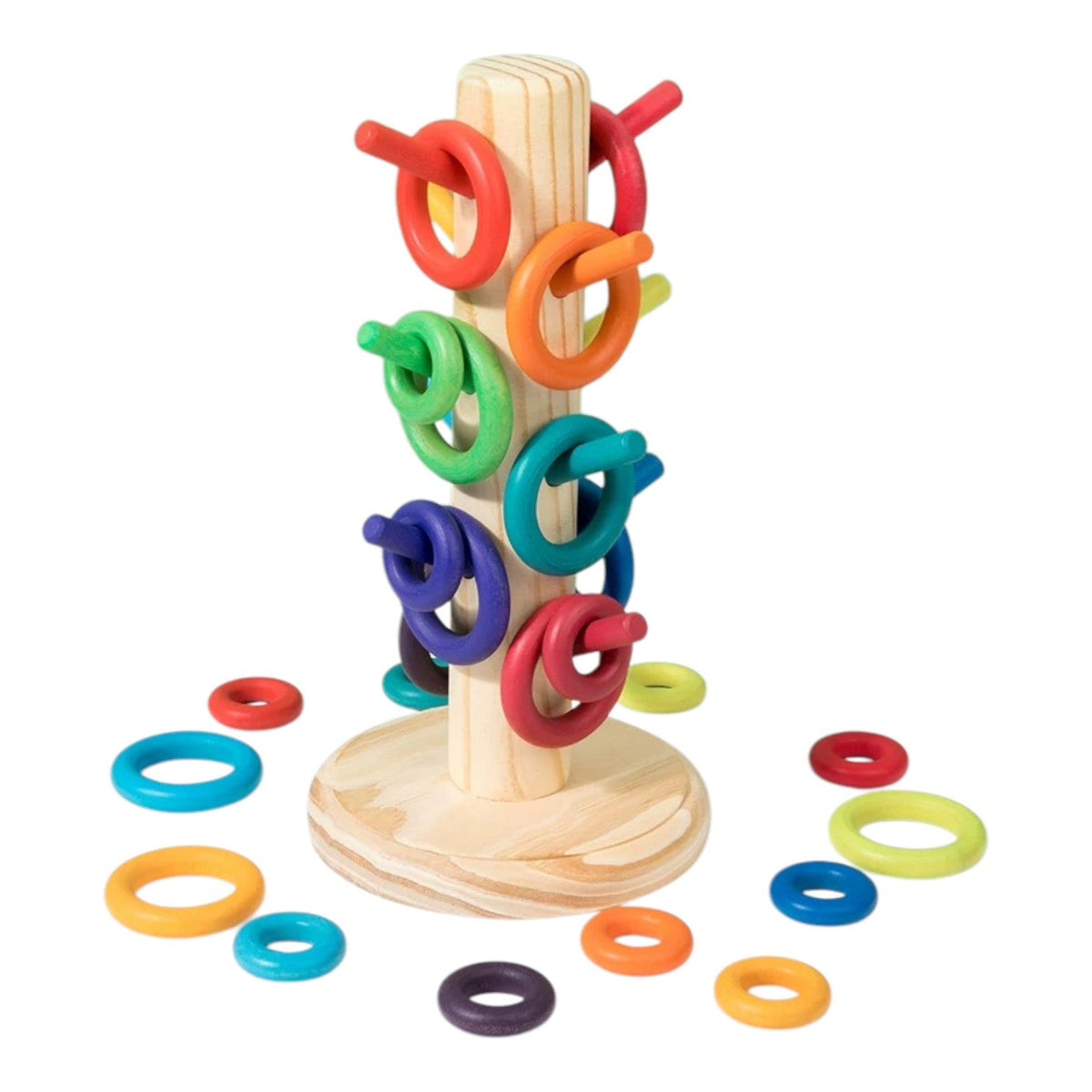 12-Dowel Sorting Tree with 24 Building Rings Set