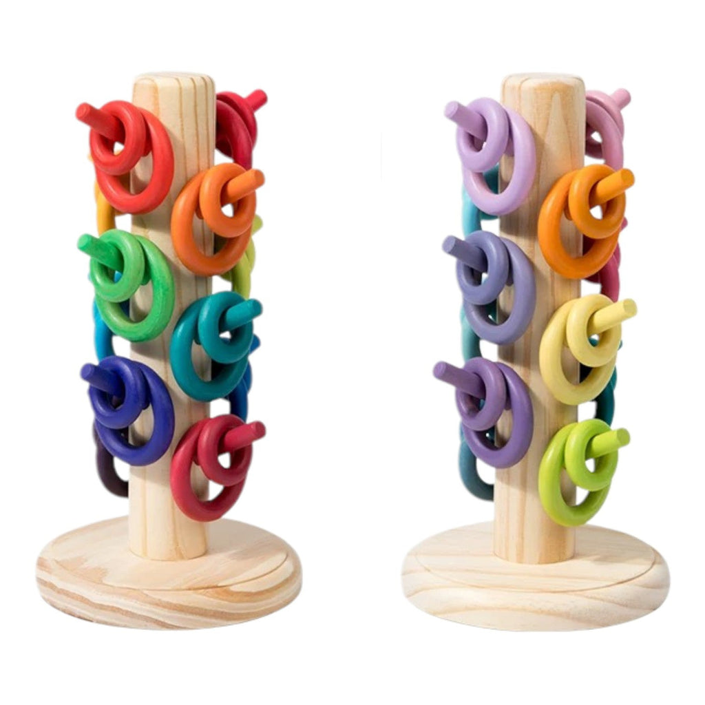 12-Dowel Sorting Tree with 24 Building Rings Set