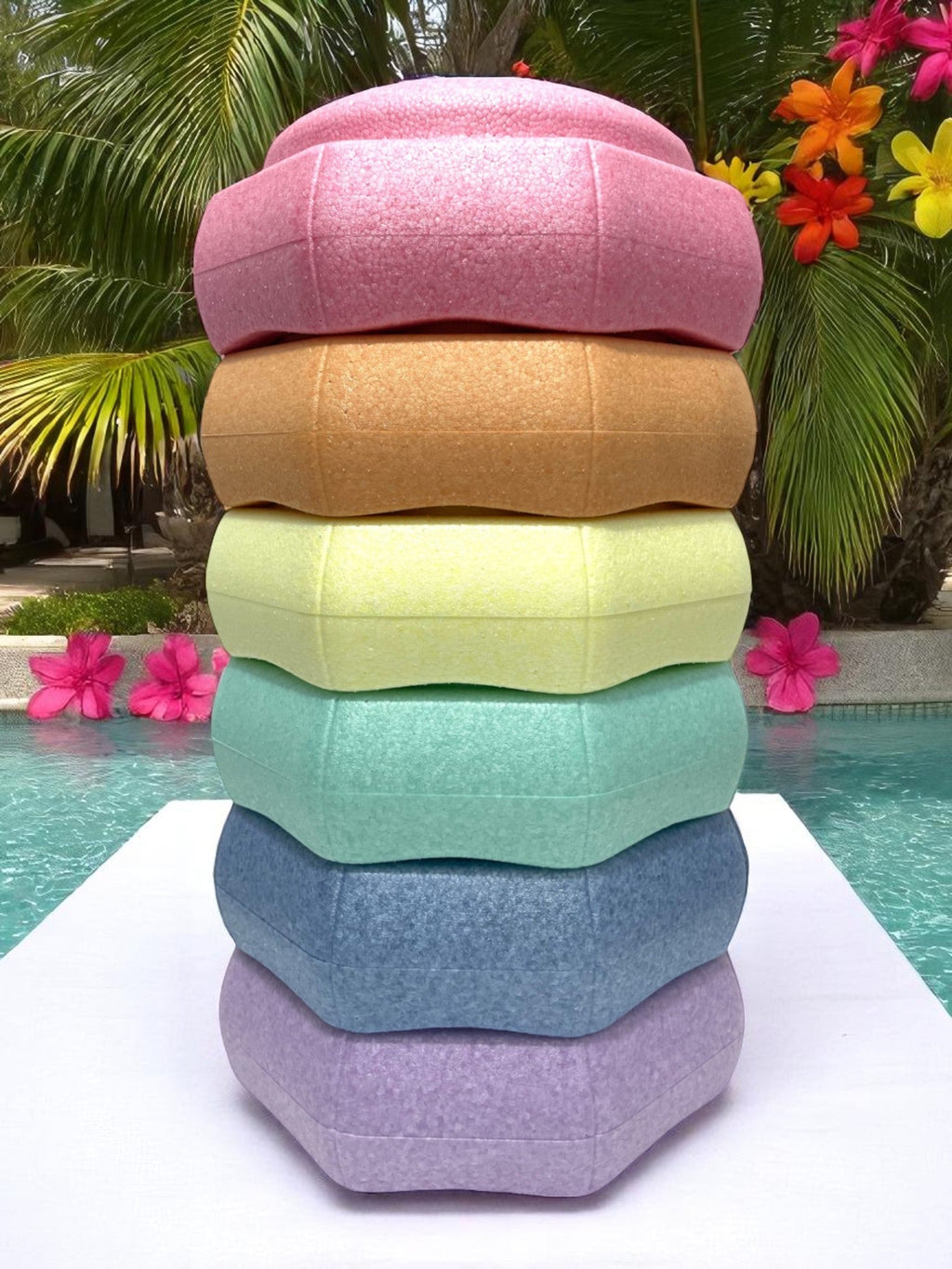 6 Pieces Pastel Rainbow Stepping Stones Set