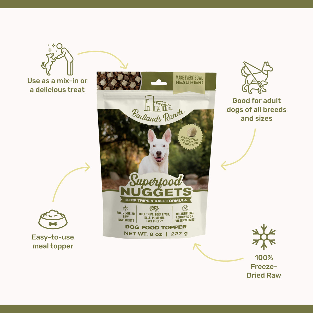 Badlands Ranch Superfood Nuggets Dog Food Topper