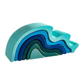 6 Pcs Wooden Water Wave Stacking Blocks