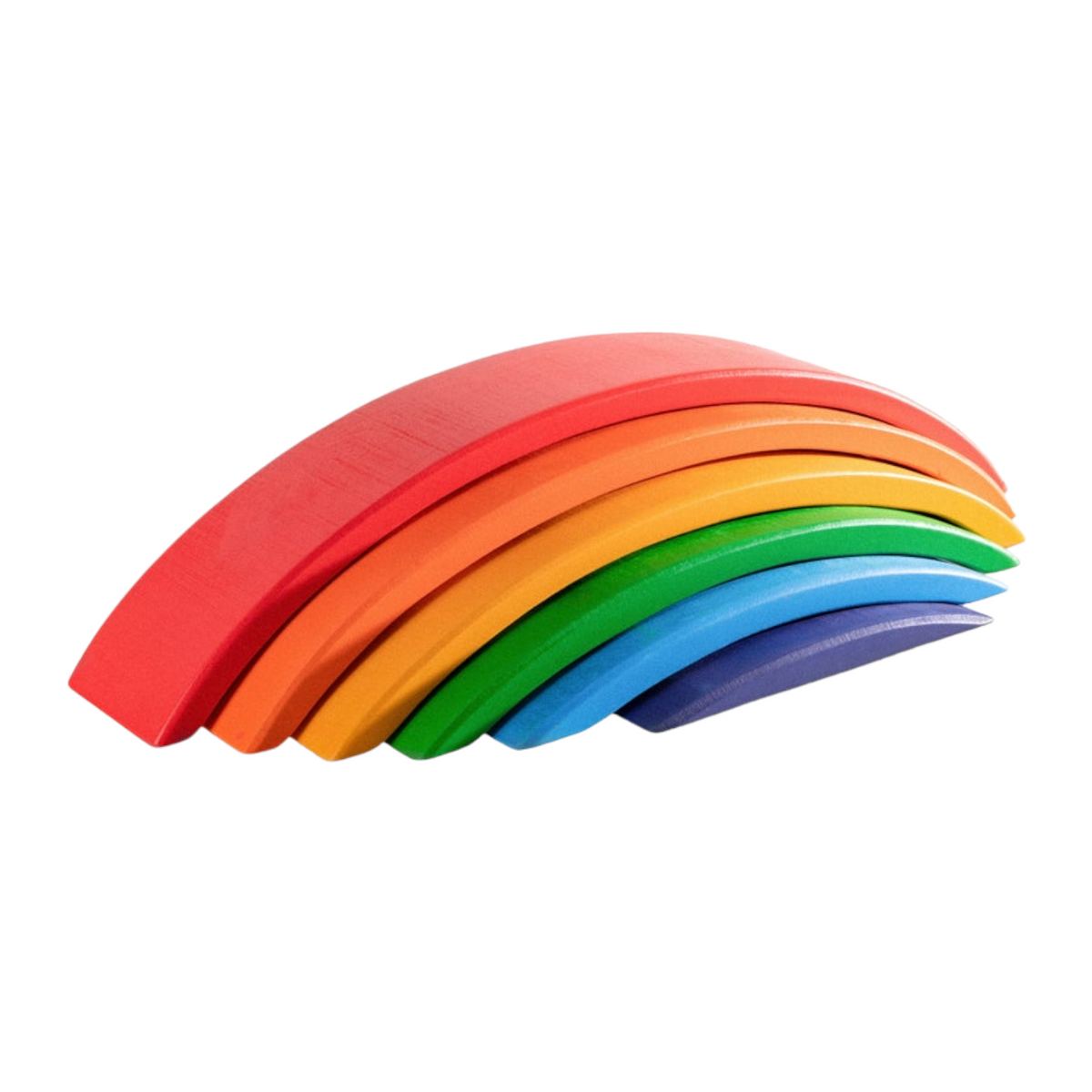 6-Piece Basswood Rainbow Bridge Building Blocks| Painted & Hand-Stained