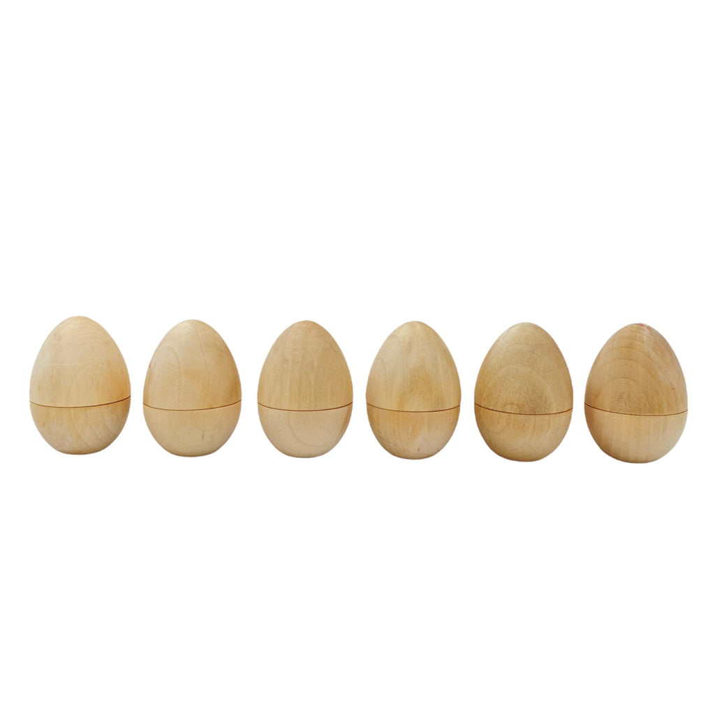 6 Pcs Magnetic Natural Wooden Eggs
